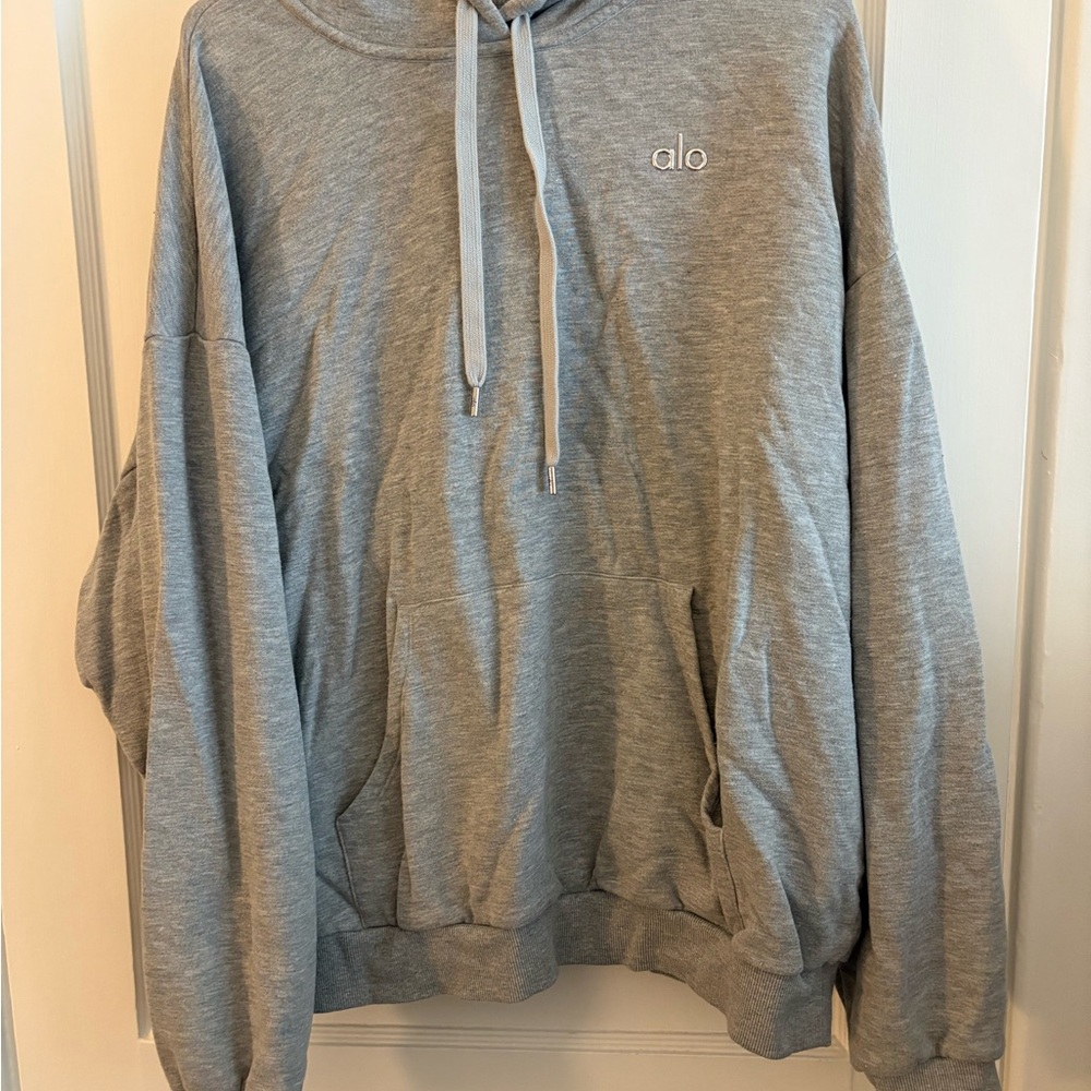 ALO Yoga Light Gray Hoodie Sweatshirt